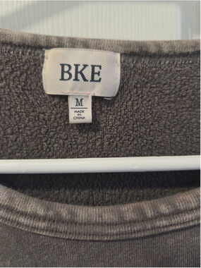 Women's BKE Sweatshirt Size M Grey Acid Wash Crewneck Pullover